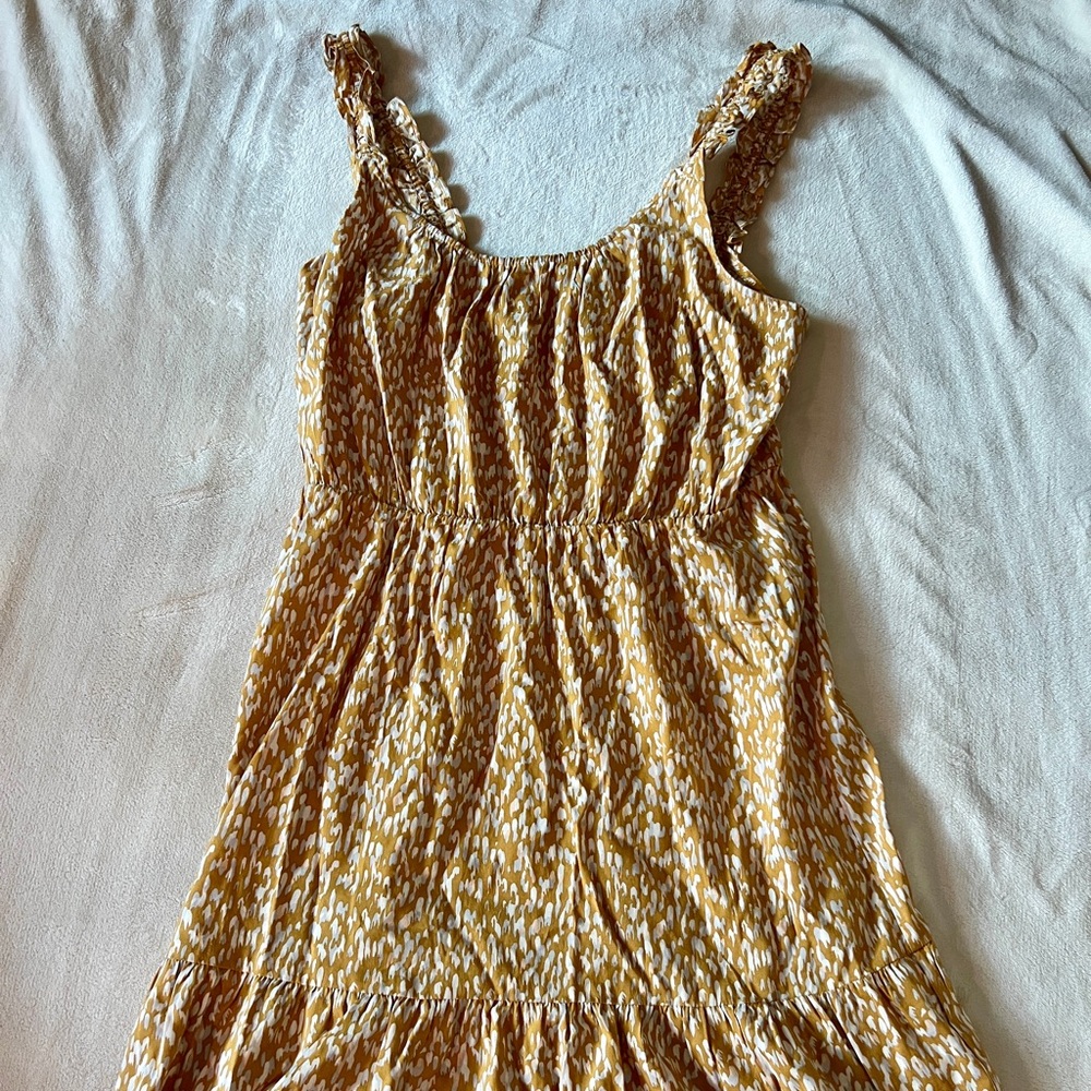 Banana Republic Mustard and White Patterned Dress